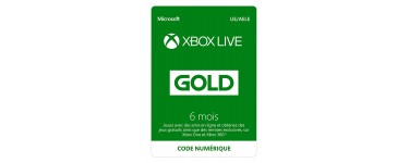 Amazon: Abonnement Xbox Live Gold 6 mois à 19,99€ 