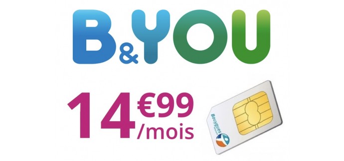 Bouygues Telecom: Forfait mobile illimité + 60Go (dont 6 Go en Europe et dans les DOM) à 14,99€/mois