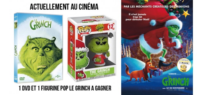 Ciné Média: Un DVD + Une figurine POP "Le Grinch" à gagner