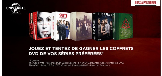 Grazia: Des coffrets DVD : Downton Abbey, Suits, Charmed, The Good Wife et The Affair à gagner