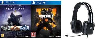 Rakuten: Jeux PS4 Call of Duty Black Ops 4 + Destiny 2 Rénégats + Casque Filaire à 69,99€
