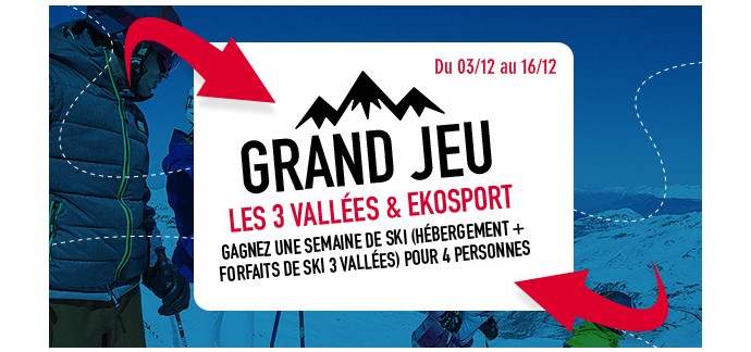 Ekosport: Une semaine de ski pour 4 personnes à gagner