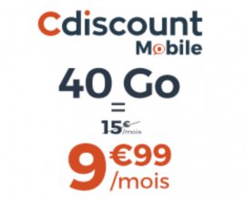 Cdiscount: Forfait Cdiscount Mobile avec Appels, SMS & MMS illimités + 40Go de données à 9,99€/mois à vie