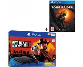 Cdiscount: Pack PS4 1 To Noire + 2 Jeux : Red Dead Redemption 2 + Shadow of the Tomb Raider à 269,99€