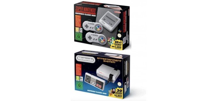 Cdiscount: Console Nintendo Classic Mini NES + Nintendo Classic Mini Super Nintendo à 119,99€