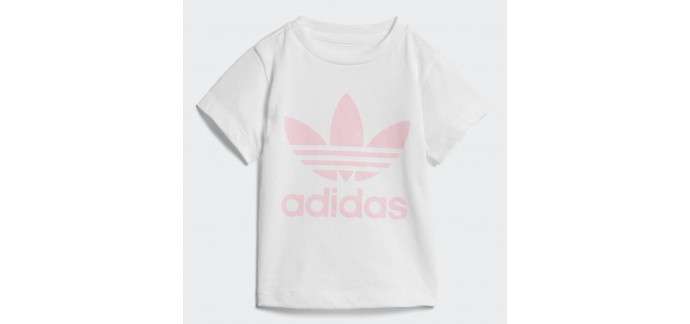 Adidas: T-shirt TREFOIL white/light pink à 13,96€ au lieu de 19,95€