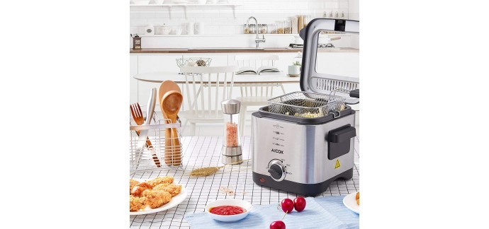 Amazon: 20% de rabais sur Aicok Mini Friteuse Electrique 1.5L