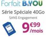 Bouygues Telecom: Forfait Mobile Appels, SMS/MMS illimités + 40Go d'Internet (dont 4Go en Europe/DOM) à 9,99€/mois