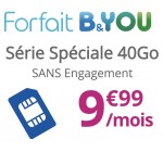 Bouygues Telecom: Forfait Mobile Appels, SMS/MMS illimités + 40Go d'Internet (dont 4Go en Europe/DOM) à 9,99€/mois