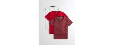 Hollister: Lot de 3 t-shirt col en V à 21,99€ au lieu de 35€