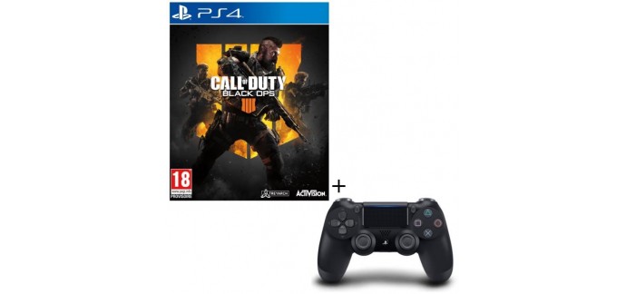 Cdiscount: Pack Call of Duty Black Ops 4 sur PS4 + manette sans fil PS4 en solde à 70,99€