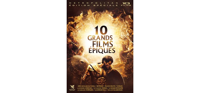 E.Leclerc: Coffret DVD 10 grands films épiques en solde à 14,99€ au lieu de 29,99€