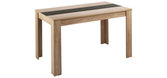Conforama: Table Nikita 140 cm coloris chêne clair est en solde à 59,99€ au lieu de 118,23€