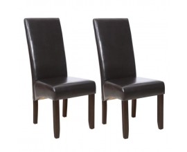 Cdiscount: Lot de 2 chaises de salon CUBA simili marron style contemporain à 99,99€ au lieu de 198€