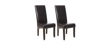 Cdiscount: Lot de 2 chaises de salon CUBA simili marron style contemporain à 99,99€ au lieu de 198€ 