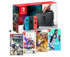Auchan: Nintendo Switch + 4 jeux (Trials Rising, Just Dance 2019, Dragon Ball FighterZ, FIFA 19) à 359,99€