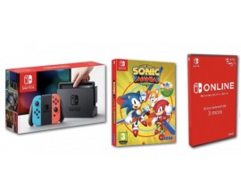 Micromania: Nintendo Switch + 1 jeu (Sonic ou Sega Megadrive Classics) + 90 jours d'abonnement online à 329,99€