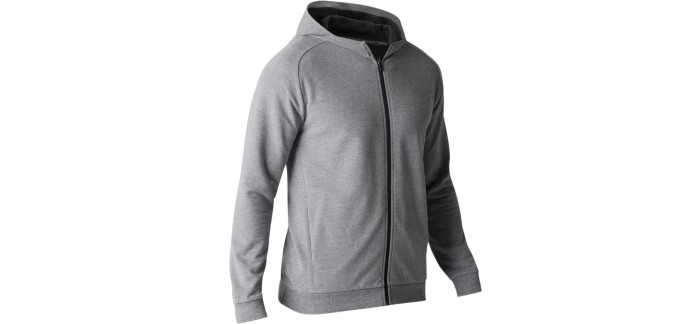 Decathlon: Veste à capuche DOMYOS GYM 500 Stretching Homme en gris clair à 8€ au lieu de 16€