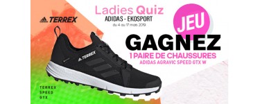 Ekosport: 1 paire de chaussures de trail Adidas Terrex Agravic speed GTX W à gagner