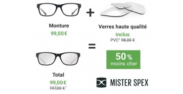 Mister Spex: 50% de remise sur vos lunettes de vue