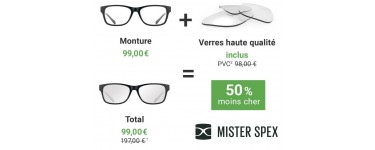 Mister Spex: 50% de remise sur vos lunettes de vue