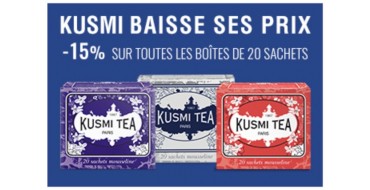 Kusmi Tea: 15% de réduction sur toutes les boîtes de 20 sachets