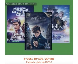 Cultura: 20 DVD pour 80€ au lieu de 9,99€ l'unité
