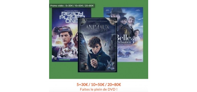 Cultura: 20 DVD pour 80€ au lieu de 9,99€ l'unité