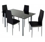 Conforama: Ensemble table noire Featuring + 4 chaises à 139,61€ au lieu de 198,45€