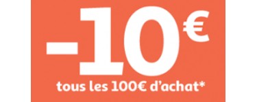 Auchan: Exclu web : 10€ offerts tous les 100€ d'achat sur une sélection d'articles