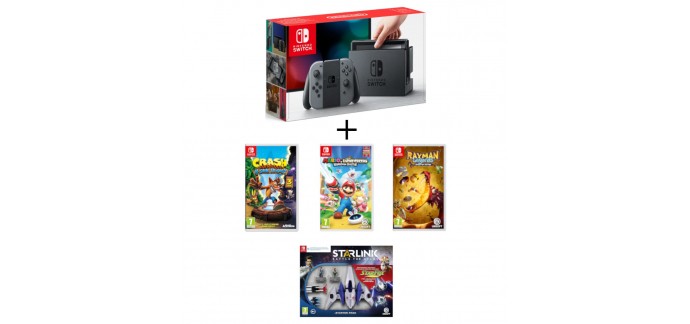 Auchan: Nintendo Switch + Crash Bandicoot + Starlink Starter Pack + Mario Lapins Crétins + Rayman à 359,99€