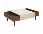 Alinéa: Table basse SETE plaquée noyer avec plateau coulissant à 265€
