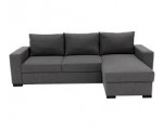 BUT: Canapé d'angle SONIA convertible/réversible en tissu gris avec coffre à 399,75€ au lieu de 789€