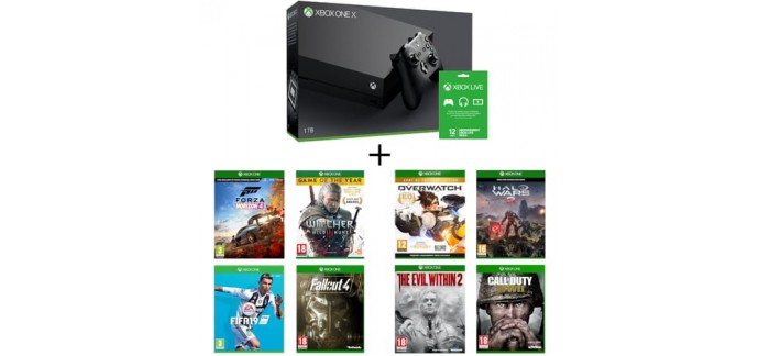 Auchan: Pack Xbox One X + 8 jeux à 499€ au lieu de 828.91€