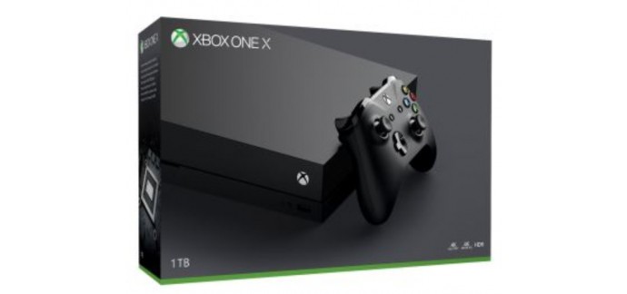 Fnac: Pack console Microsoft Xbox One X 1 To noir à 399.99€ au lieu de 499.99€