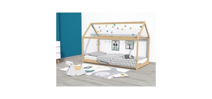 Cdiscount: Lit enfant cabane Panda Style junior avec sommier inclus à 99,99€ au lieu de 299,99€