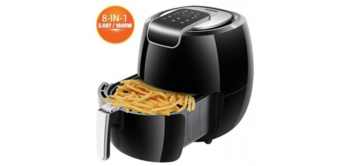 Amazon: AUKUYEE Friteuse sans Huile, 5.3L/1800W à 87.99€ au lieu de 299.99€