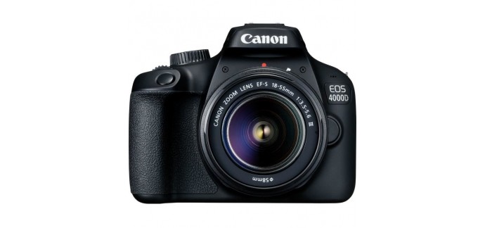 Amazon: Appareil photo CANON EOS 4000D 18 mégapixels à 269.99€ au lieu de 399.99€