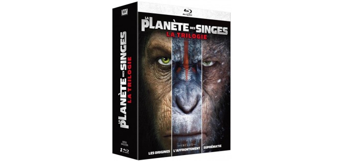 Amazon: Coffret Blu-ray la Trilogie La planète des Singes à 26,52€