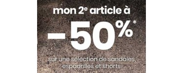 La Halle: 50% de réduction sur le deuxième article sur une sélection de sandales, espadrilles et shorts 