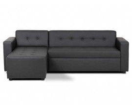 Conforama: Canapé d'angle convertible 4 places noir PEDRO à 299.99€ au lieu de 598.48€