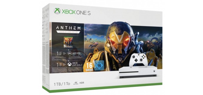 Micromania: Pack Console Xbox One S 1 To Blanc + Anthem Legion of Dawn Edition à 222,99€