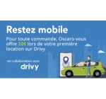 Oscaro: 20€ lors de votre 1ère location sur Drivy pour toute commande passée sur le site Oscaro