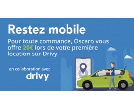 Oscaro: 20€ lors de votre 1ère location sur Drivy pour toute commande passée sur le site Oscaro