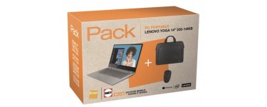 Fnac: Pack PC Hybride Lenovo Yoga 530-14IKB 81EK00LBFR 14" Tactile + Sacoche + Souris à 499,99€
