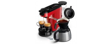 Amazon: Philips HD6592/81 Machine à café SENSEO Switch 2 en 1 Rouge à 74,99€
