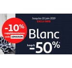 Auchan: Jusqu'à 50% de réduction sur le blanc (linge de maison, arts de la table, cuisine...)