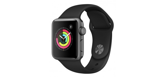Boulanger: Apple Watch Series 3 (GPS) 38 mm avec Bracelet Sport noir à 199€