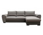 BUT: Canapé d'angle convertible méridienne réversible SOLO tissu et PU gris foncé à 599€ au lieu de 1199€