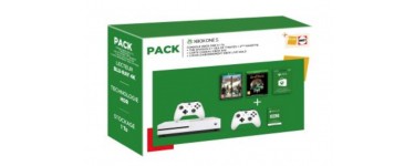 Fnac: Pack Fnac Console Microsoft Xbox One S 1 To Blanc + 2 manettes à 299.99€ au lieu de 479.99€